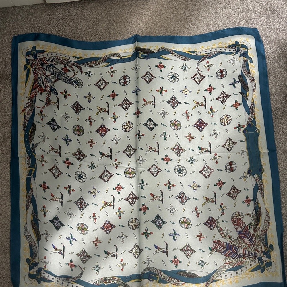 Elegant Patterned Silk Scarf